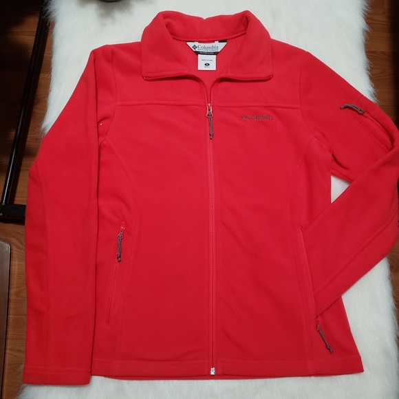 Columbia Fleece Red Jacket - Picture 1 of 8